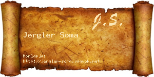 Jergler Soma névjegykártya